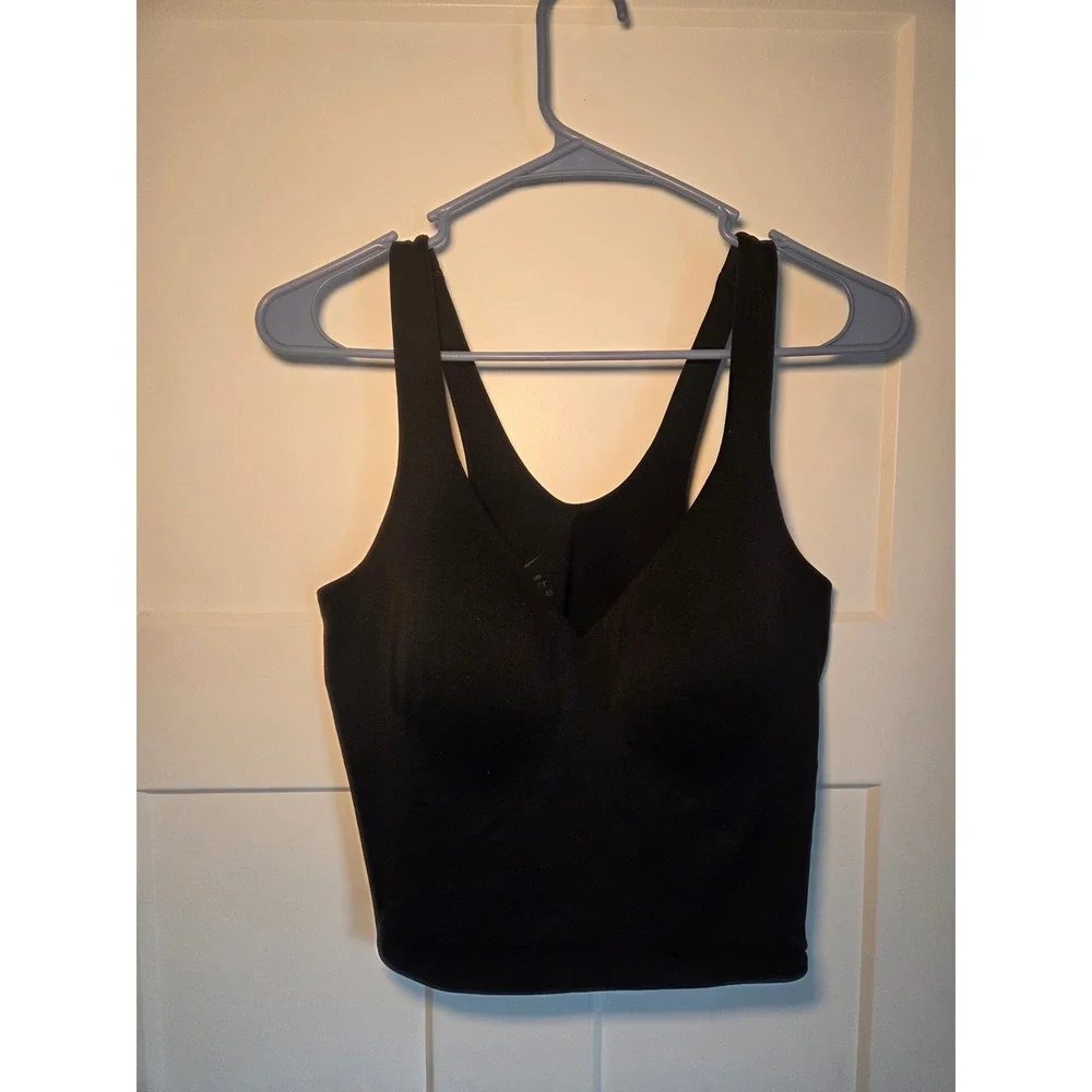 Nike Alate Dri-FIT Sports Bra Tank Top Black V-Neck Racerback XL DO6619-010